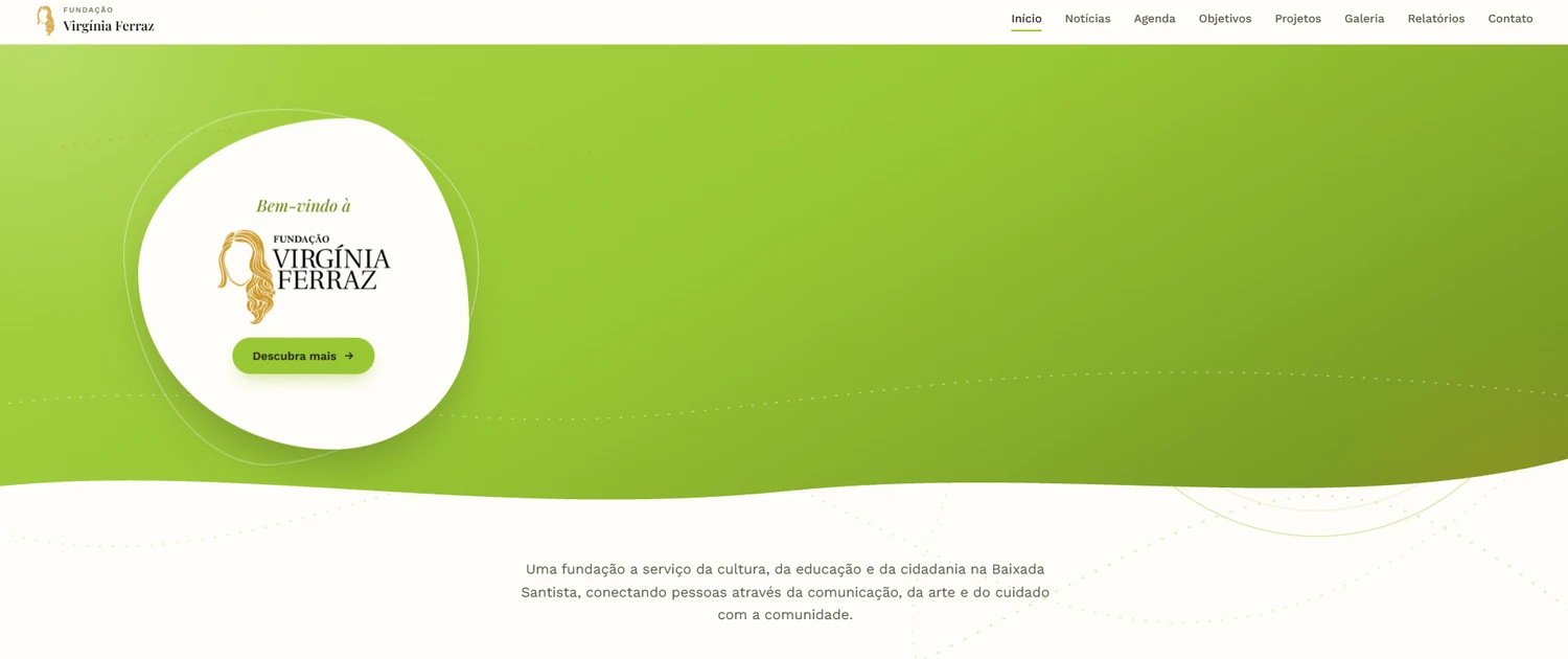 Site da Fundação Virgínia Ferraz — Início